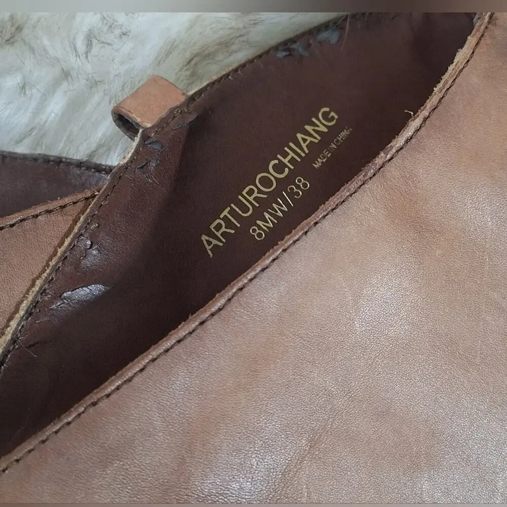 Arturo Chiang Brown Leather Knee-High Boots Sz. 8